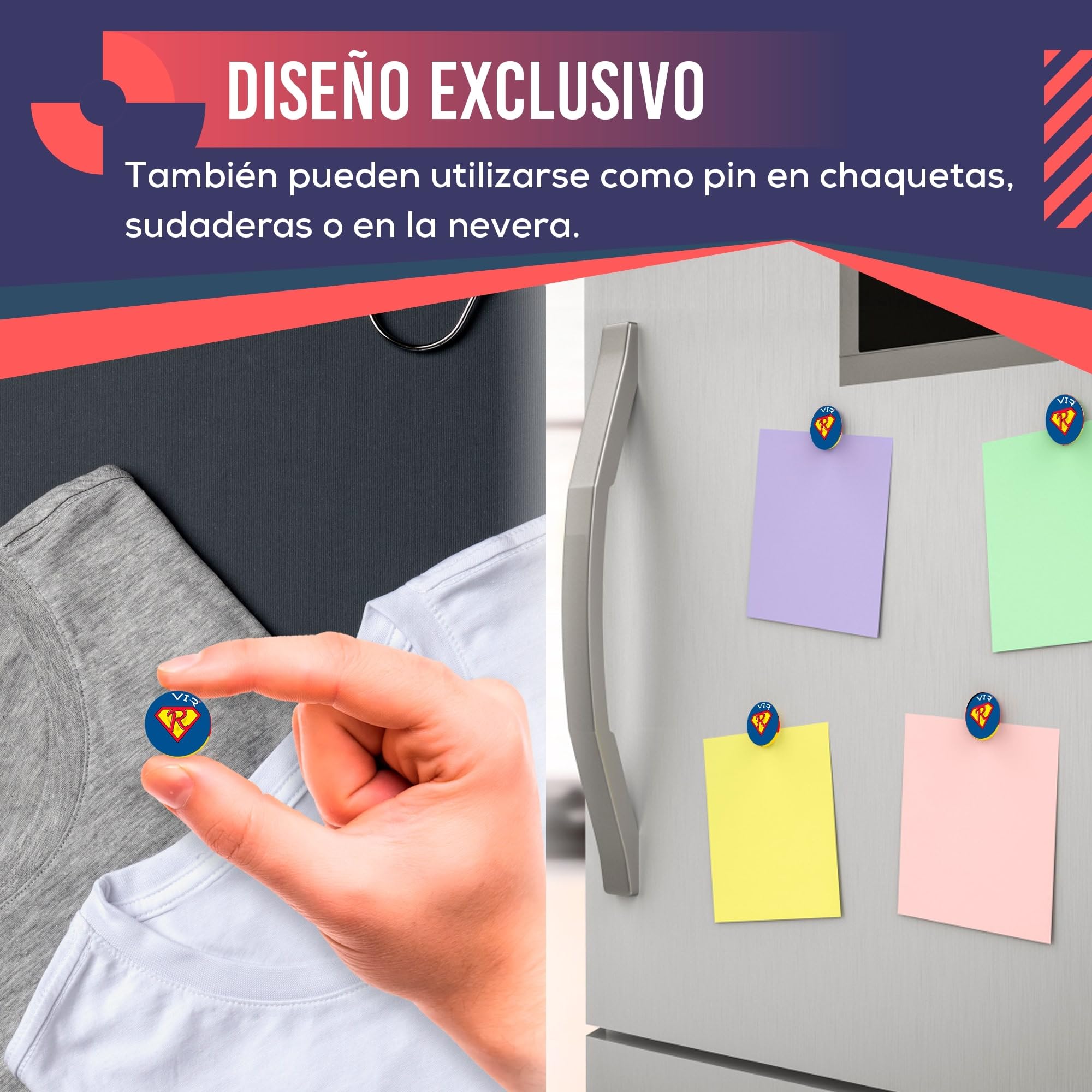 VERY IMPORTANT RUNNER - Pack de 4 Imanes Deportivos con Bolsa Impermeable - Imanes Sujeta Dorsales para Running y Triatlón 18mm - Sujeción Segura Sin Agujeros en la Ropa - Diseño Súper Runner — view 7