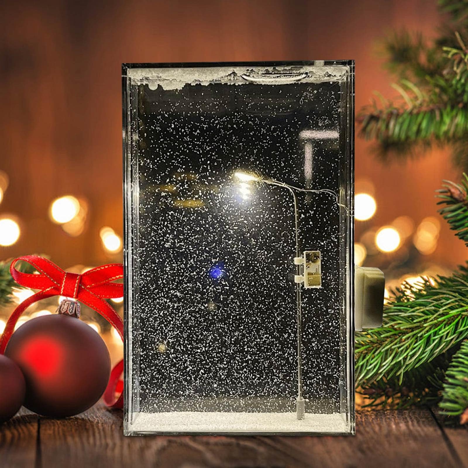 Snow Tales Snow Globe Night Light - DIY Christmas Snow Scene Lamp With Flowing Snow Effect