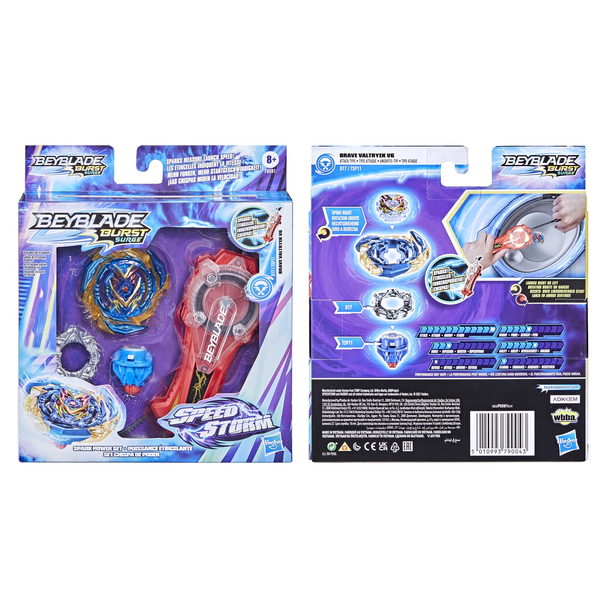 Beyblade Burst Surge Speedstorm Spark Power Set Battle Game Set with