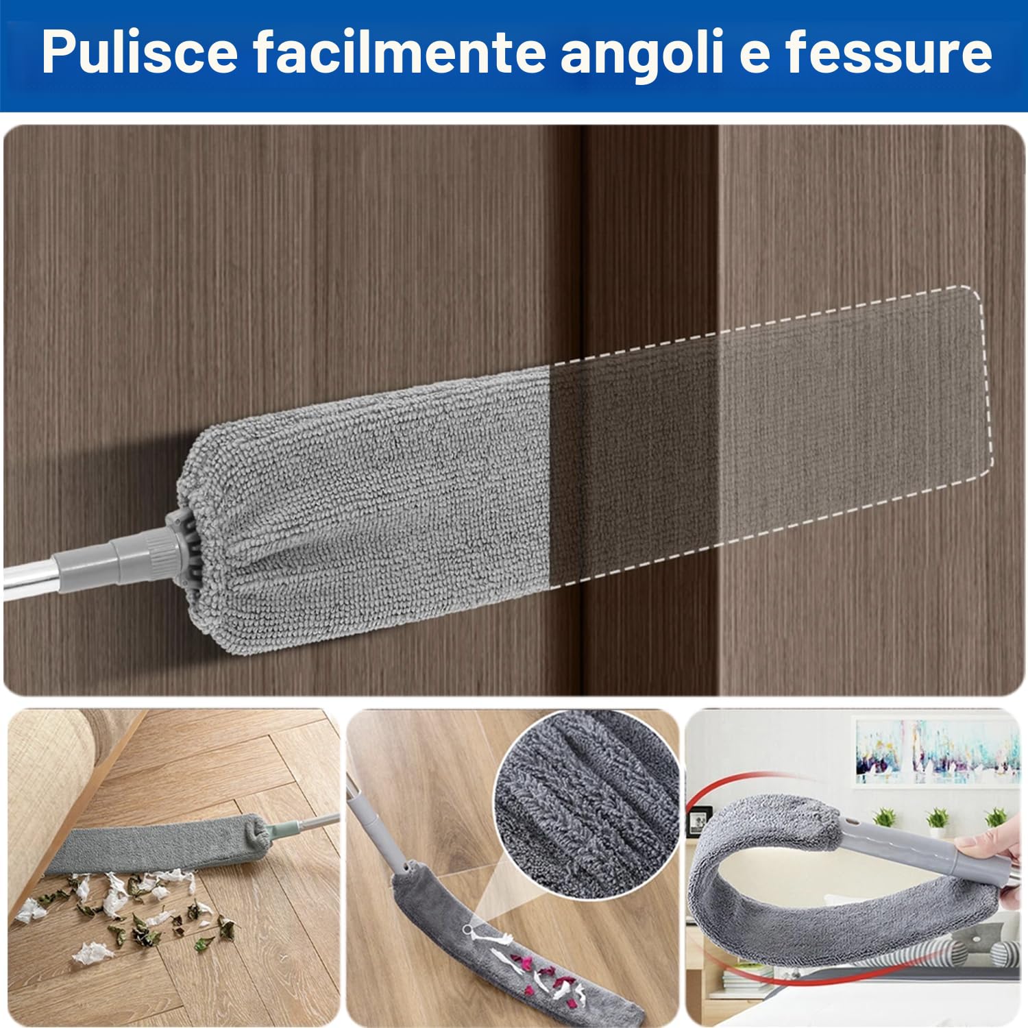 spolverini in piume per la pulizia, pulitore per ventilatori a soffitto alto con palo estensibile, spolverino per ragnatele estensibile fino a 254 cm per la pulizia di ragnatele e persiane