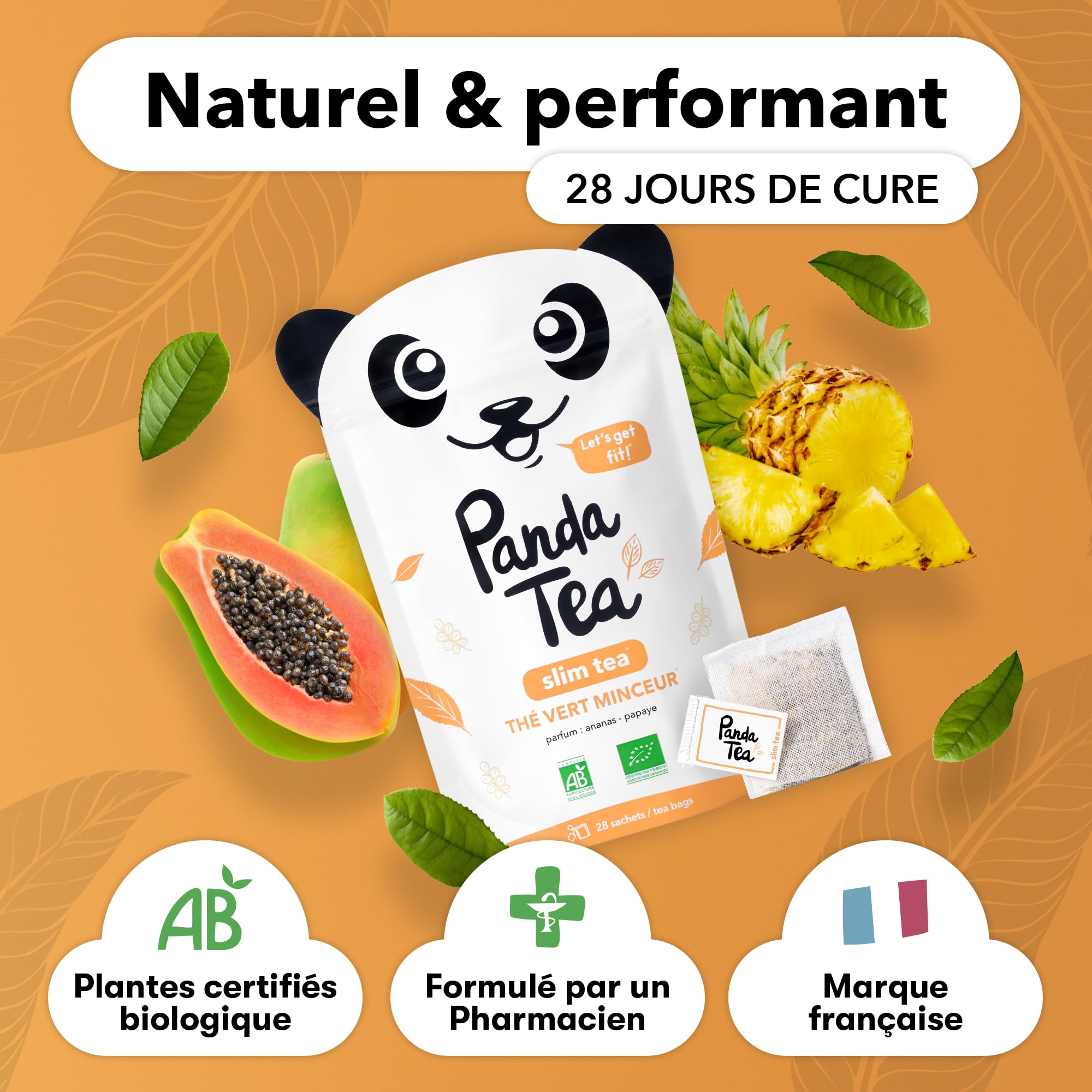 Panda Tea - Duo Slim Tea & Sweet Dreams - Thé Vert Minceur & Infusion Sommeil Profond - 56 Sachets Mousselines - Detox, Perte de poids & Sommeil Réparateur
