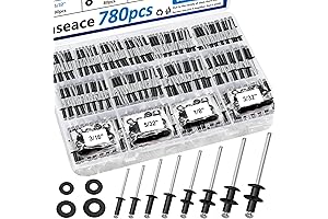 smseace Black Pop Rivets with Washer Assortment Kit