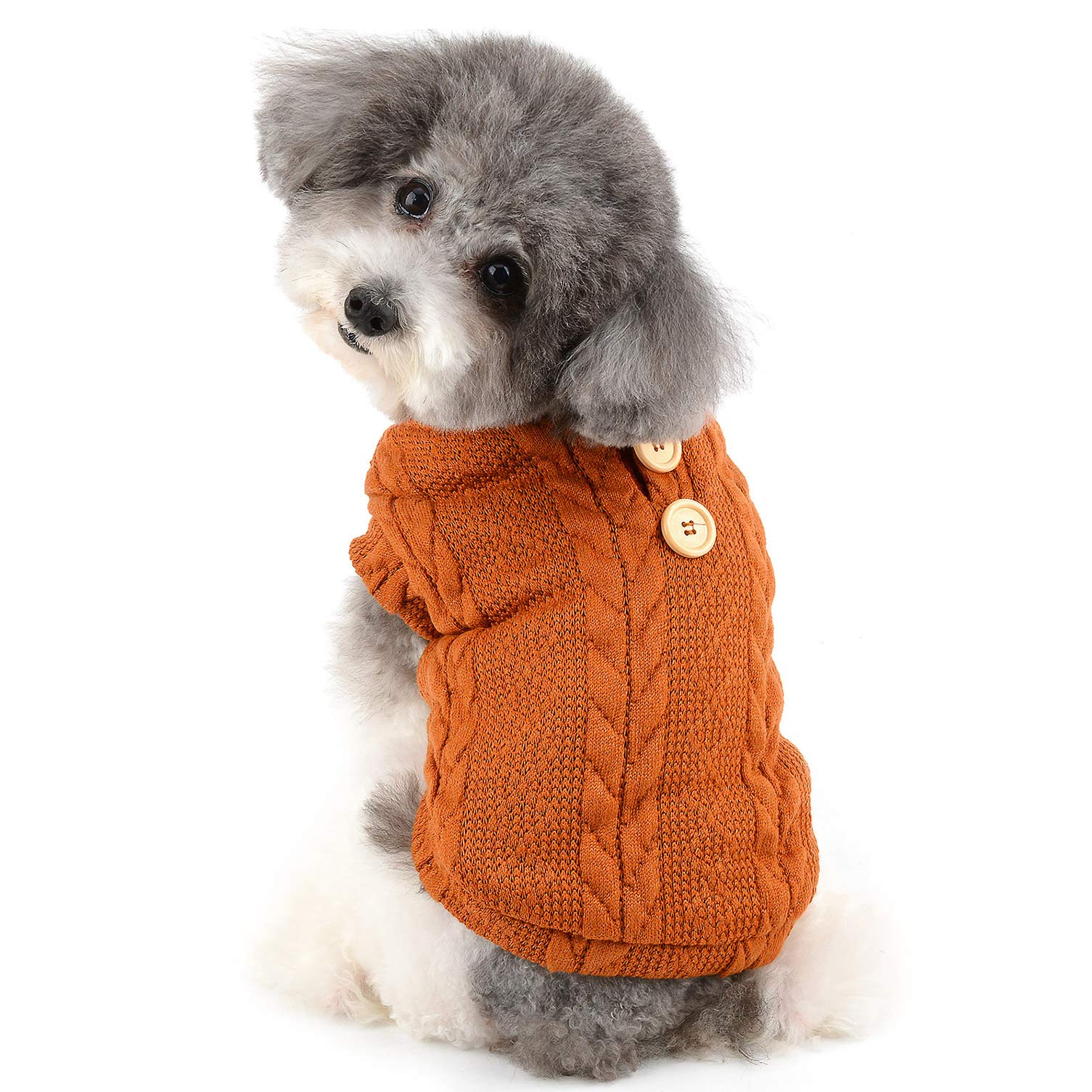 Ranphy Fleece Pet Sweater for Small Dog Puppy Vest Knitwear Doggy Pullover Coat Jacket Soft Thickening Warm Lined Sweatshirt for Winter Cold Weather Brown XXL