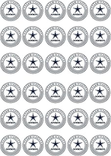 30 x Edible Cupcake Toppers – Dallas& Football Themed Collection of Edible Cake Decorations | Uncut Edible on Wafer Sheet