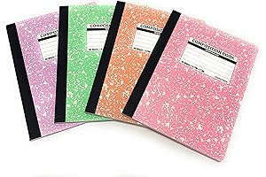 Composition Notebooks (4 Pack, Pink Pastel Marble Comp - Wide Ruled)