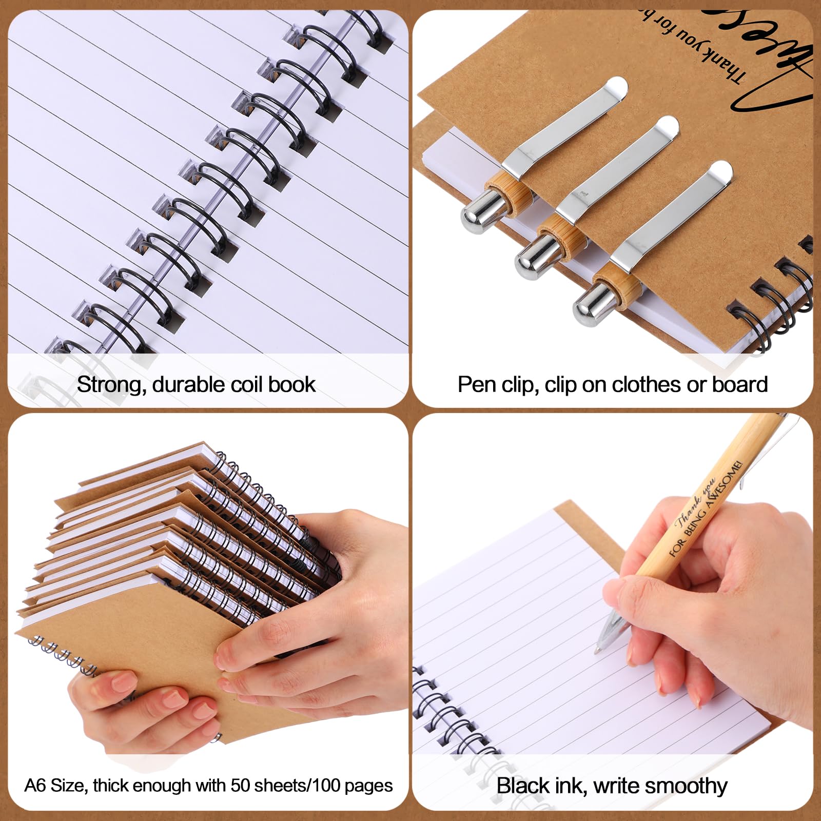 Honoson Lot de 80/40 cadeaux pour la rentrée scolaire pour étudiants, enseignants, journal à spirale inspirant avec stylo pour employés, équipes, enseignants, étudiants, récompenses en classe