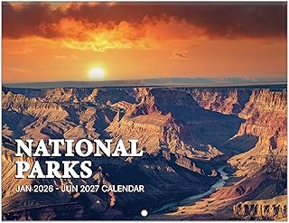 Wall Calendar 2026-2027, National Parks Calendar, 18 Months from Jan 2026 - Jun 2027, 11" x 17" Open, Premium Thicker Paper, Hanging Holes, Holidays, Notes, Perfect Gifts for Planning or Organizing