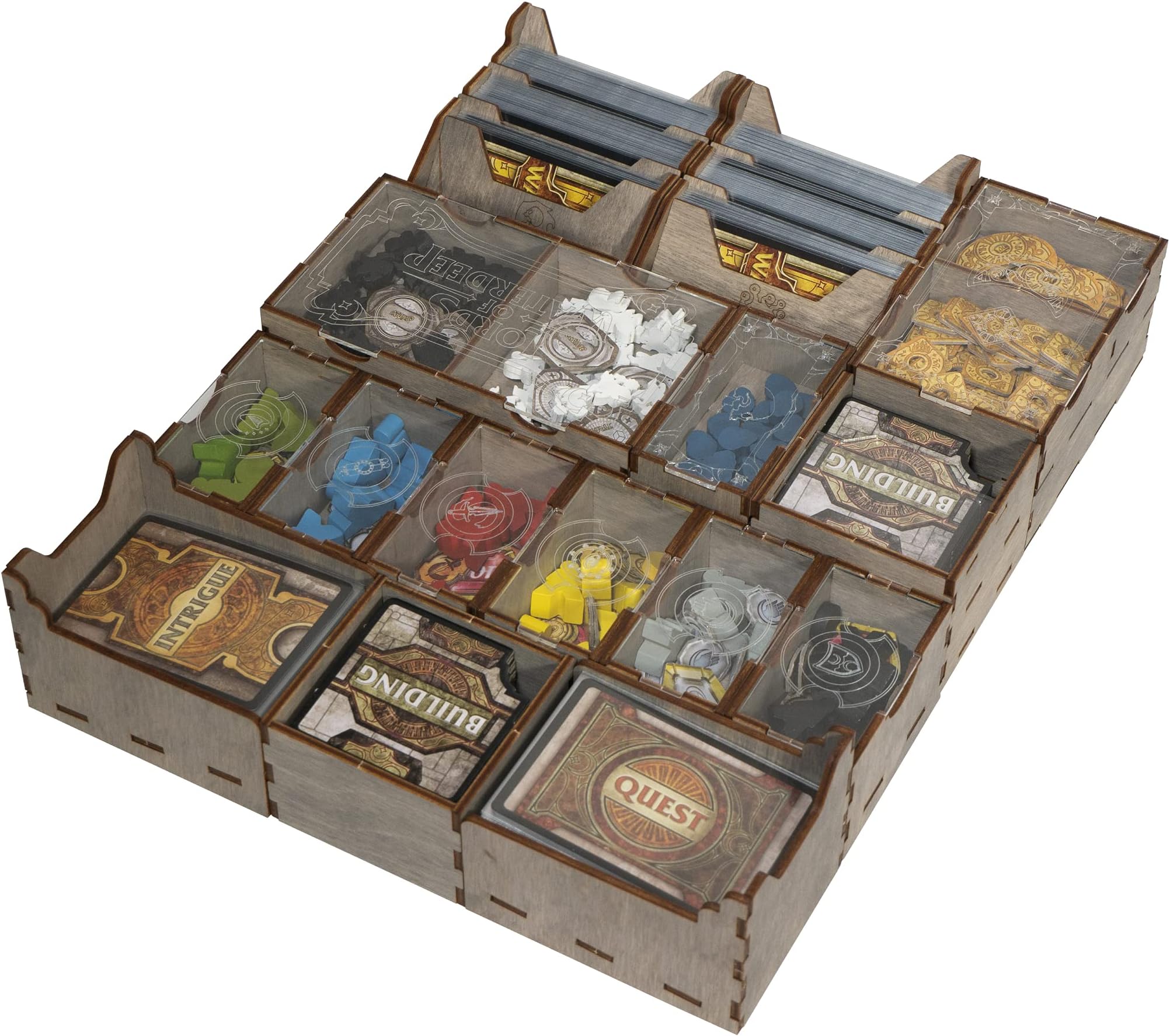 SMONEX Organizer Compatible with Scoundrels of Skullport Expansion - Plywood Organizer for Lords of Waterdeep Board Game Storage - Strategy Board Game Accessories