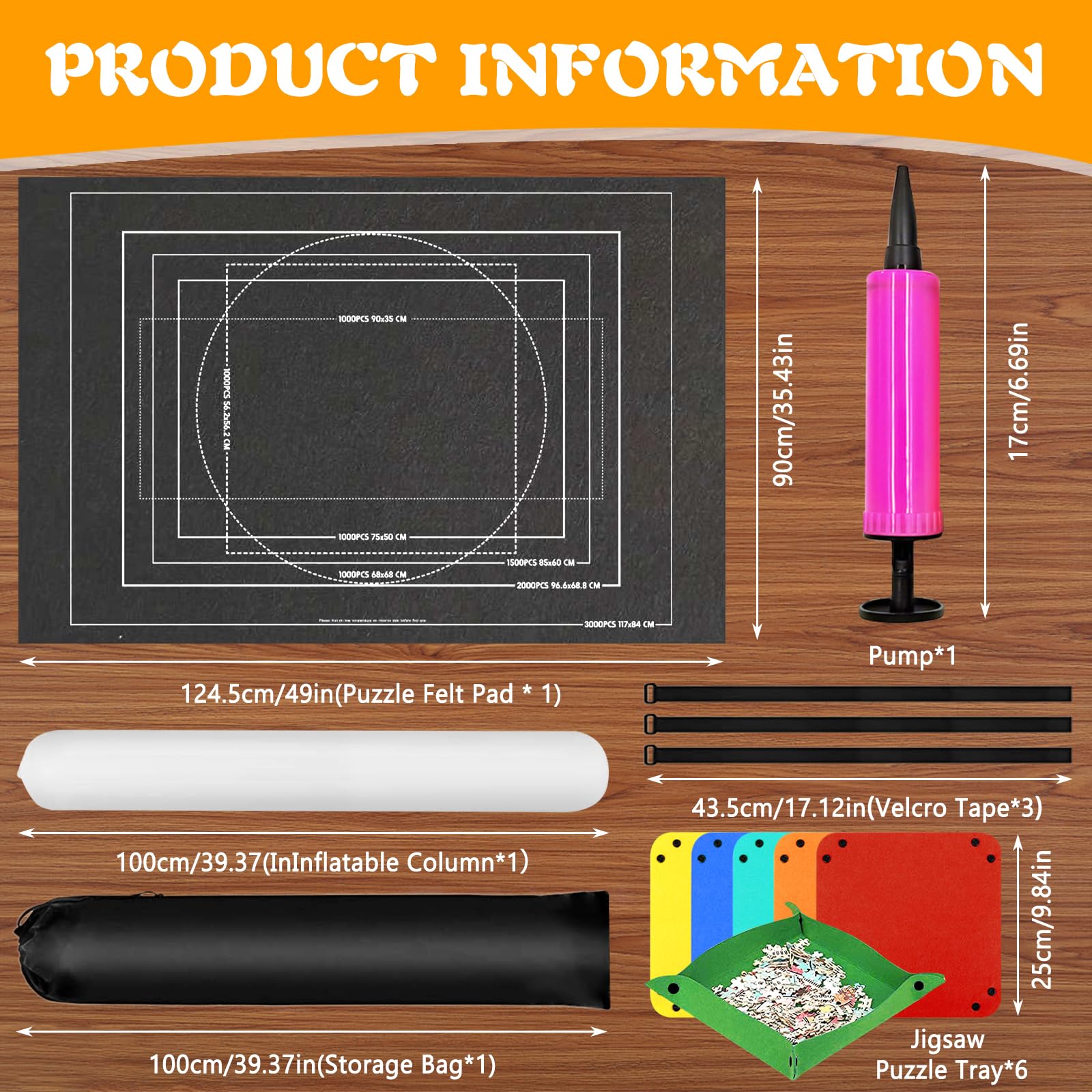 Tapete Puzzle, Tapete para Enrollar Puzzles para 1000 1500 2000 3000 Piezas, Estera de Rompecabezas Portátil, Puzzle Mat Roll Up Puzzle Pad, Fieltro Tapete Puzzle, Accesorios para Puzzles