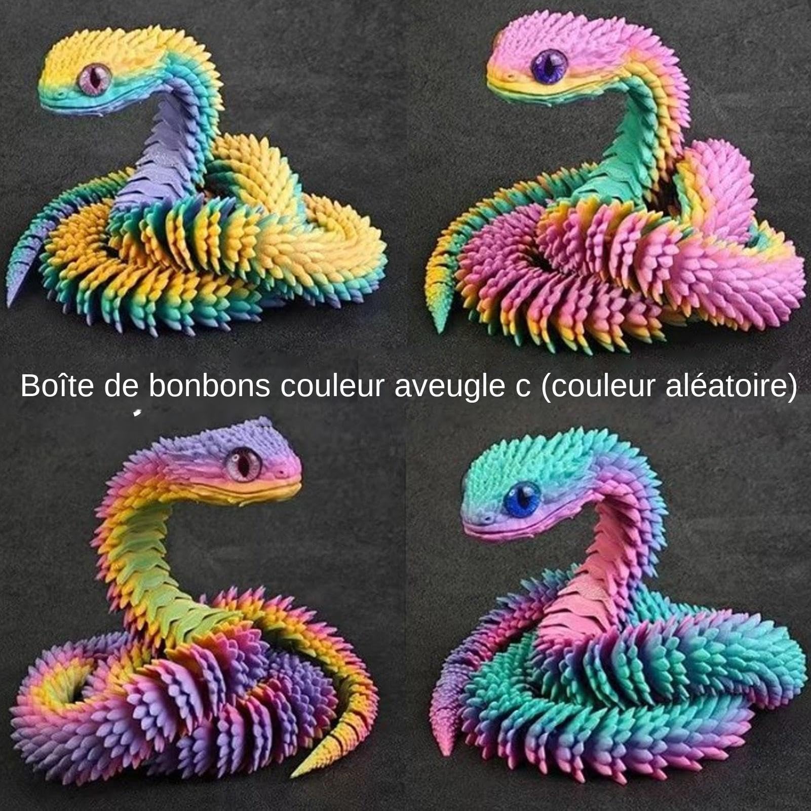 Jouet Serpent Imprimé 3D Articulations Flexibles en Cristal de Bure7719