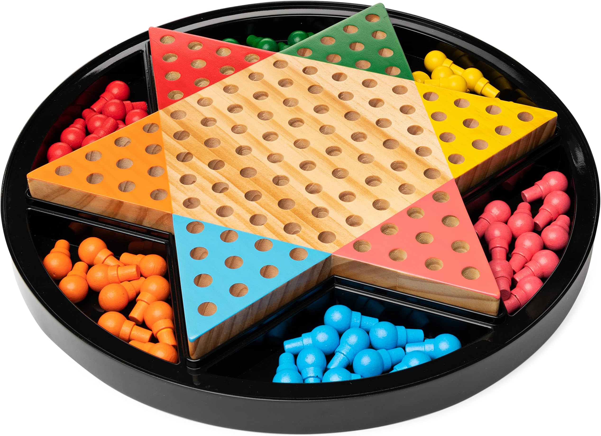 Spin Master Games Legacy Deluxe Chinese Checkers, Classic Original Set Includes Solid Wood Board with Storage, for Kids and Adults Ages 8 and up