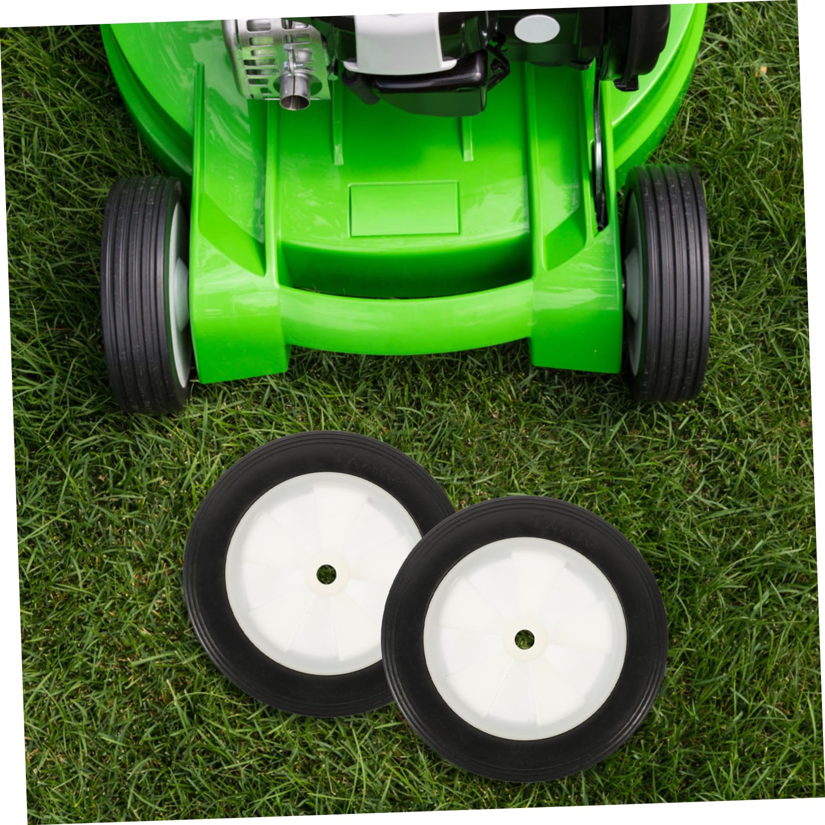 UKCOCO 2piezas Ruedas De Repuesto Multifuncionales Para Carrito y Cortacésped Fácil De Instalar Caucho Resistente y Duradero