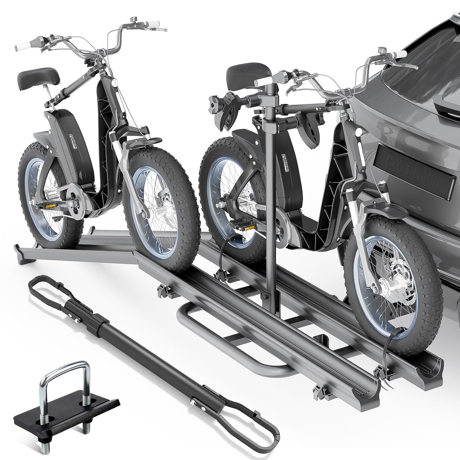 YZONA 2 EBike Rack with Cross Bar, 5