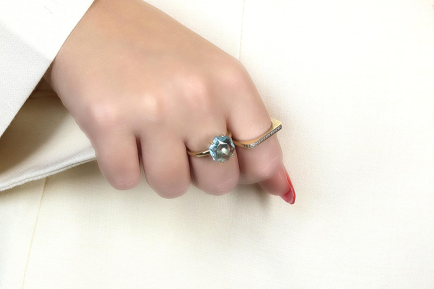 Handmade Blue Topaz Ring - Simple Statement Sterling Silver Ring - Customizable Engagement, Promise, Birthstone, Wedding Rings for Women - Jewelry for Casual and Special Occasions