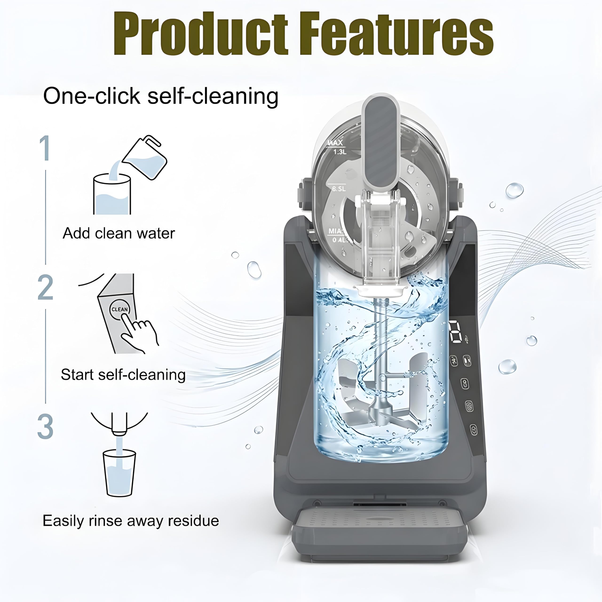 Máquina de Bebidas Congeladas Profesional, Máquina de Granizado, Dispensación Rápida de Hielo, Salida Suave, Puede Hacer Smoothies, Batidos, Cócteles Congelados, Helados, Adecuada para Cocinas