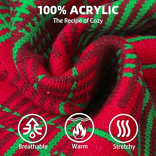 Miniatura 3 de PUPTECK Suéteres de Navidad para perros grandes, medianos y pequeños, traje de otoño, estilo clásico a cuadros, abrigo de invierno para cachorros,