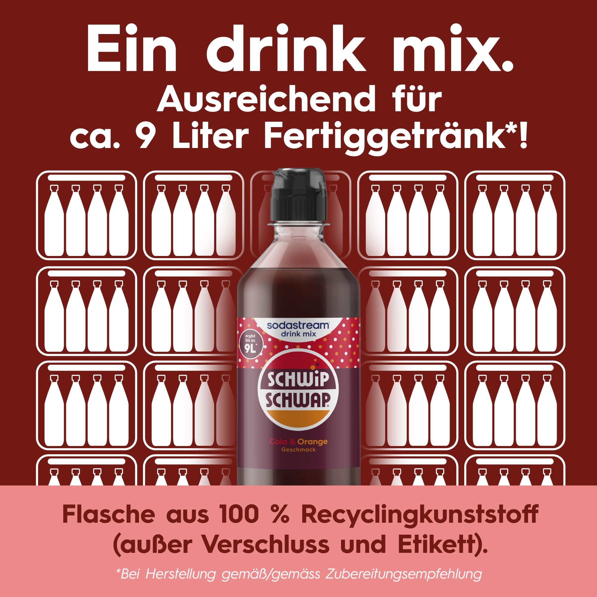 SodaStream drink mix Schwip Schwap · Cola-Orange Getränkesirup für Wassersprudler · 4 x 400ml