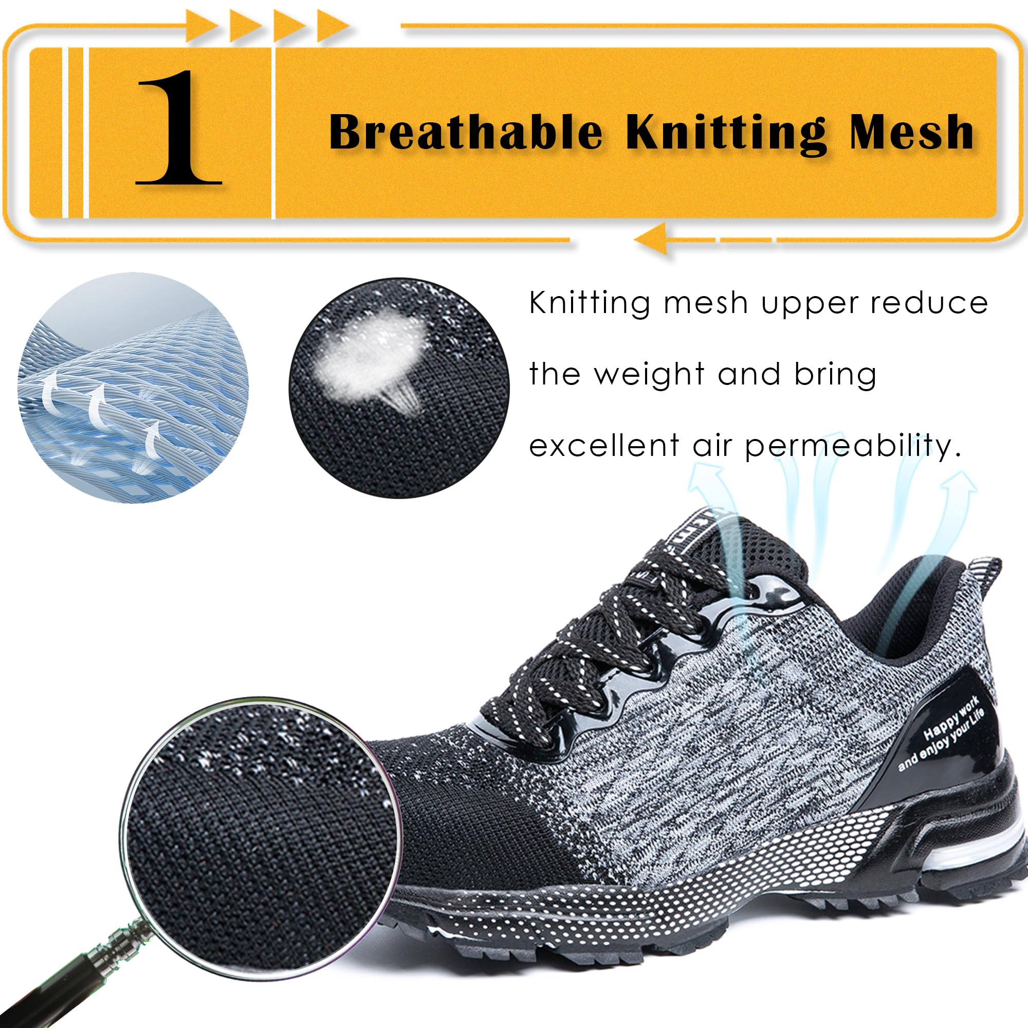 Sicherheitsschuhe Herren Damen Arbeitsschuhe mit Kevlar Stahlkappe