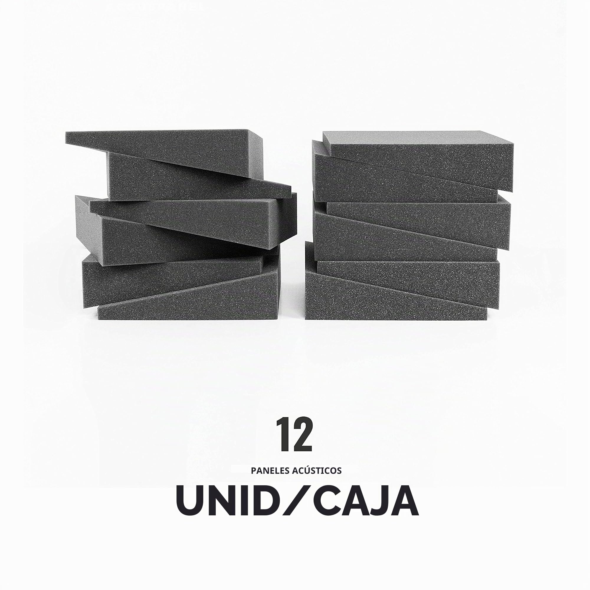 ACOUSPANEL Espuma Acústica 12 Paneles Acústicos de 30x30x8cm Sin comprimir Gris Antracita