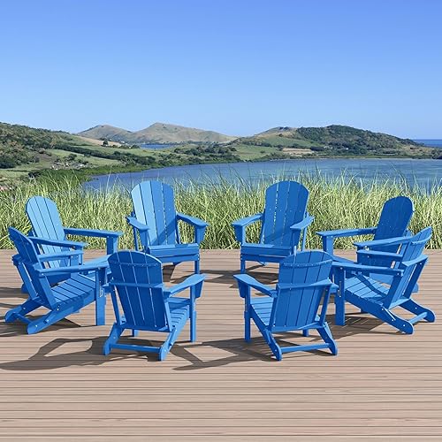 Vista 142 de WestinTrends Malibu HDPE - Silla plegable Adirondack de polietileno para exteriores, color azul pacífico Pacific Blue