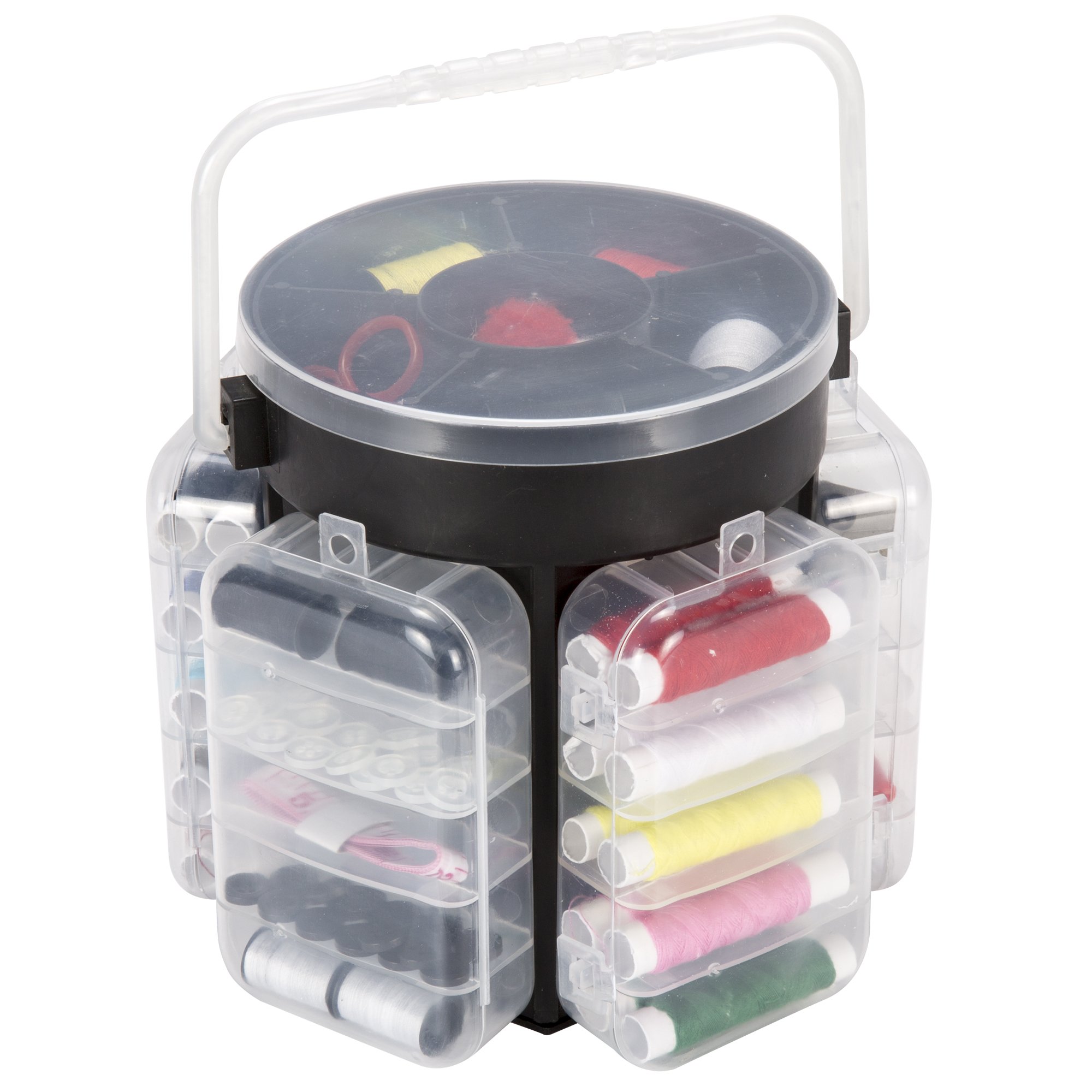 Everyday Home 210 Piece Sewing Kit Deluxe Caddy, Black