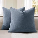 MIULEE Olive Green Couch Pillow Covers 18x18 Inch, Set of 2 Soft Chenille Decorative Throw Pillow Covers Farmhouse for Sofa Living Room Bed