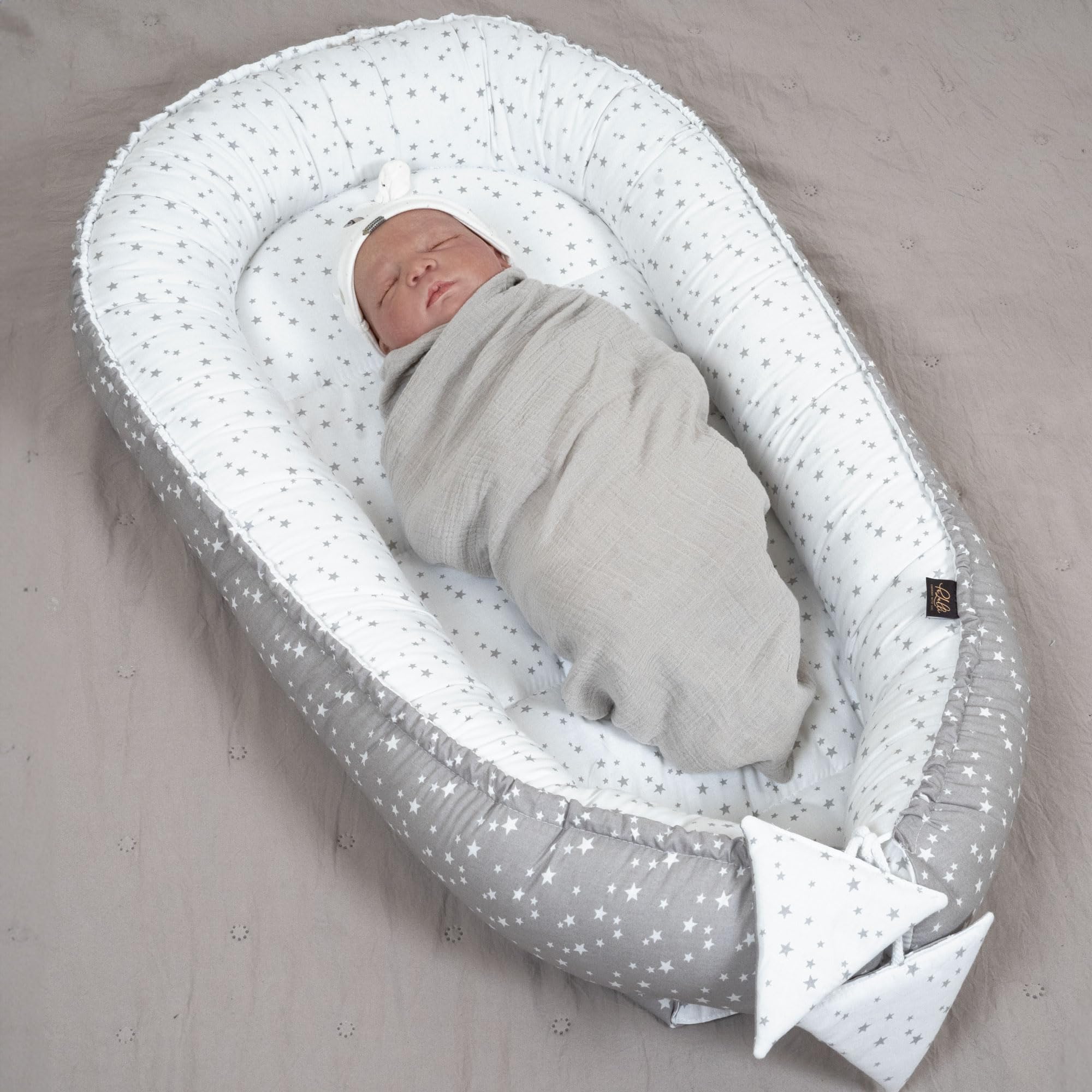PaLulli Nido da viaggio a 2 lati, per lettino da bambino, in 100% cotone, certificato Oeko-Tex (Galaxy)
