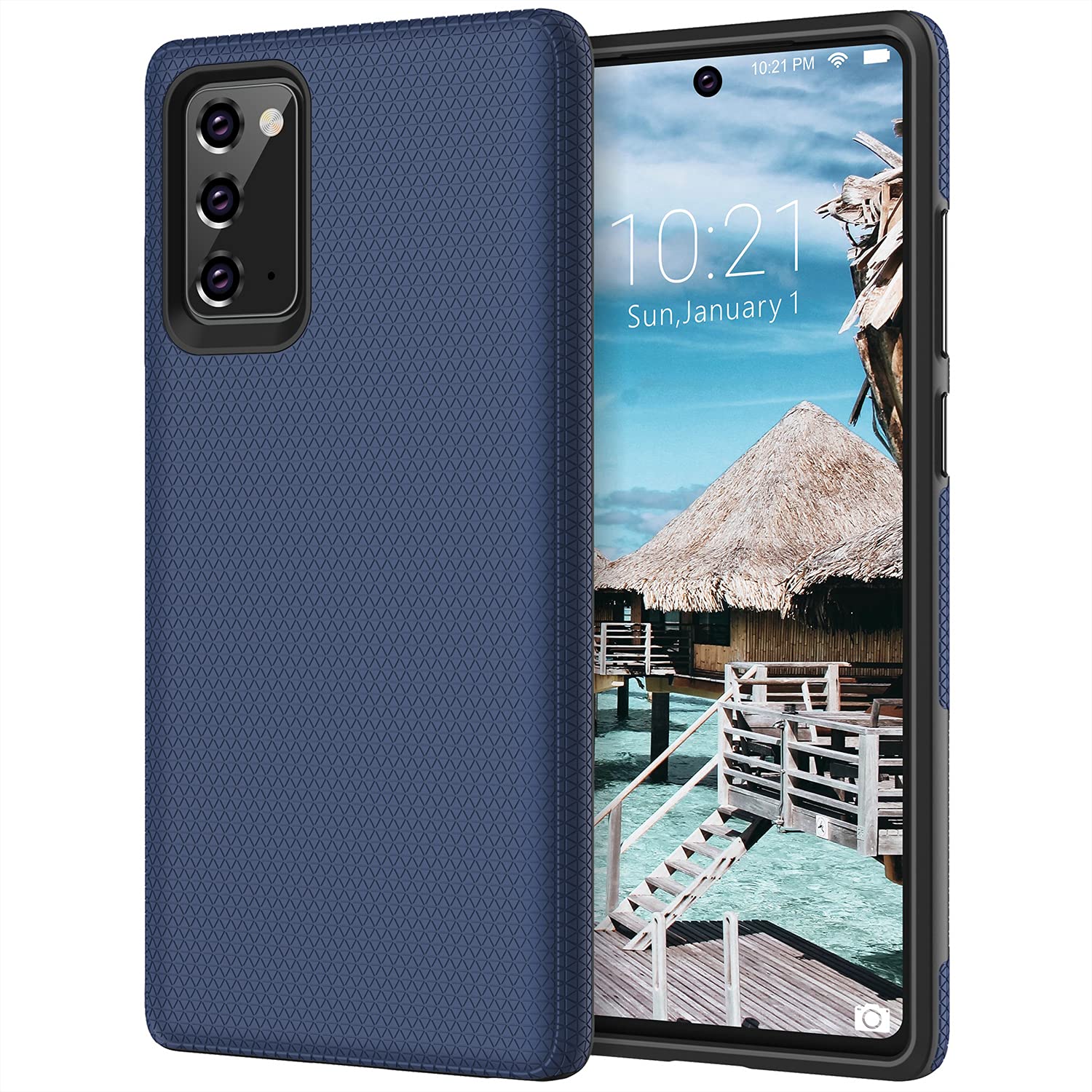 Rayboen Dual Layer Case for Samsung Galaxy Note 20, Tough Durable Designed Shockproof Anti-Scratch Phone Case, 2 in 1 Heavy Duty Protection Slim Cover for Man Women Girl Boy Navy Blue