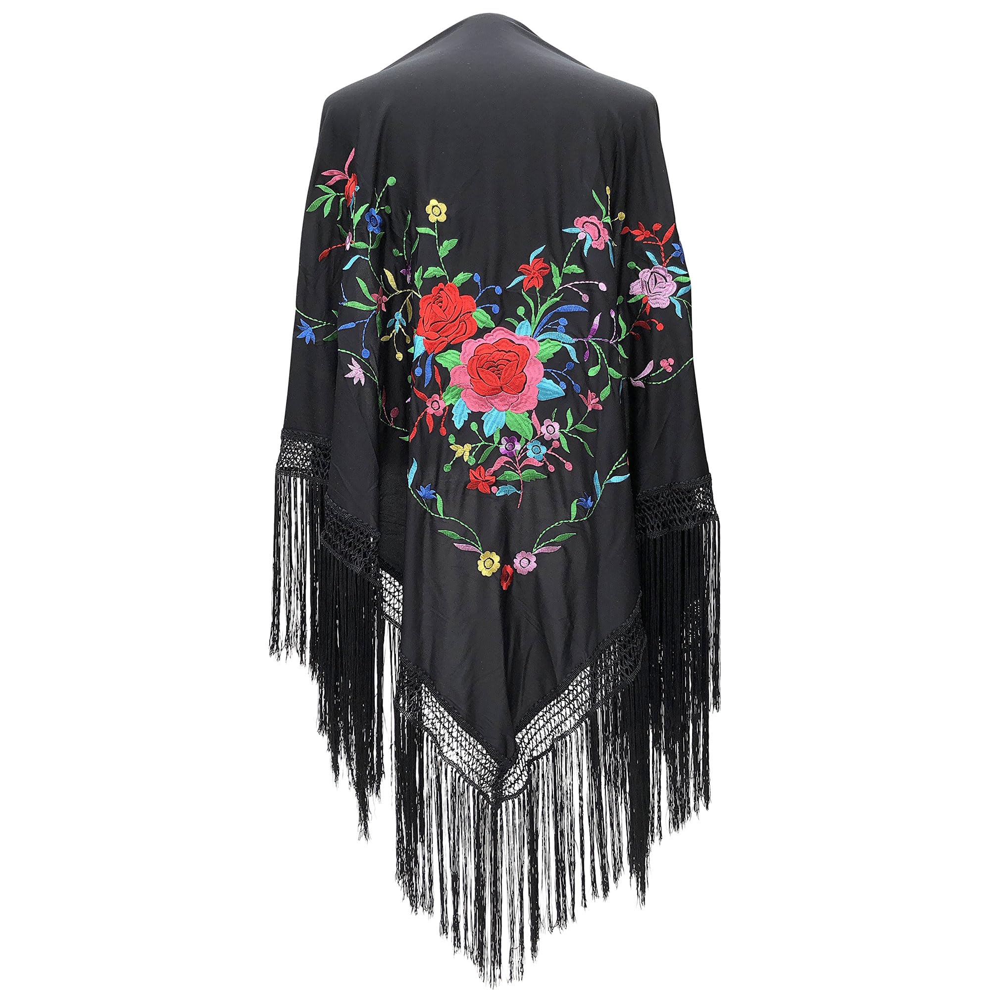 Wildarms Mantón de Sevillana Bordado con Flecos para Flamenco Feria Disfraz Baile Tradicional Mujer — view 27