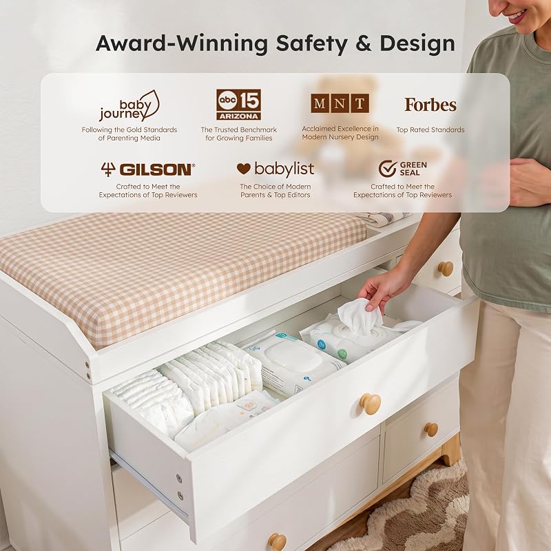 BERRY NEST White Changing Table Dresser – product photo 8 of 9