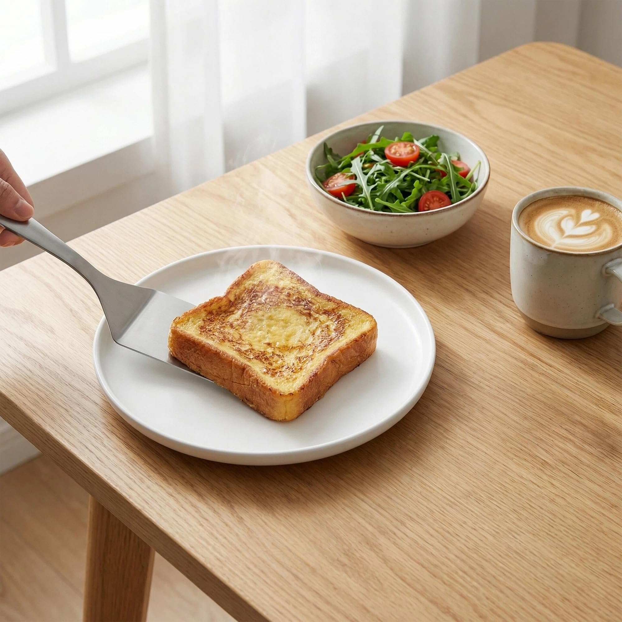 Evanda Oro set utensili cucina 6 pezzi, acciaio inossidabile, set di spatole per utensili da cucina per impieghi gravosi, accessori da cucina essenziali per la casa