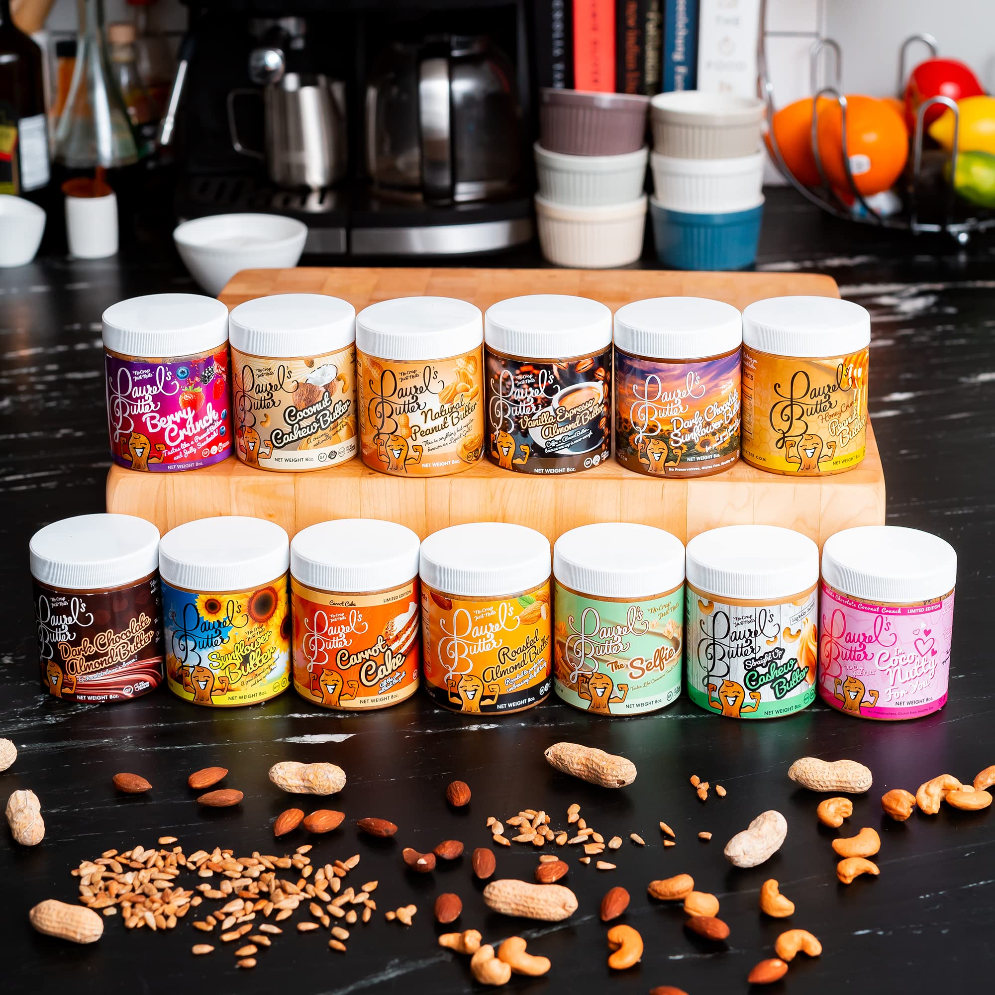 Laurel’s High Protein Nut Butter - Keto Friendly and High Protein Flavored Butter - Low Carbs Butter – Gluten & Preservatives Free - Non GMO and Kosher Certified - 8Oz Jar Pack of 4