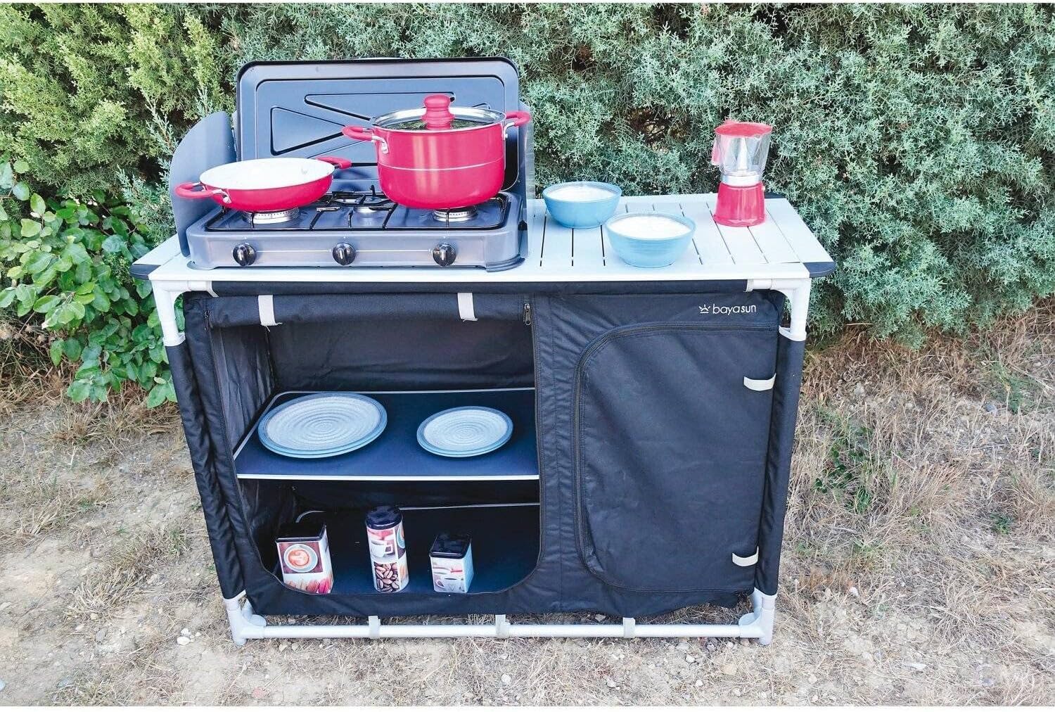 CR-MOESANCO® Hornillo Gas Camping Exterior Acero Inoxidable