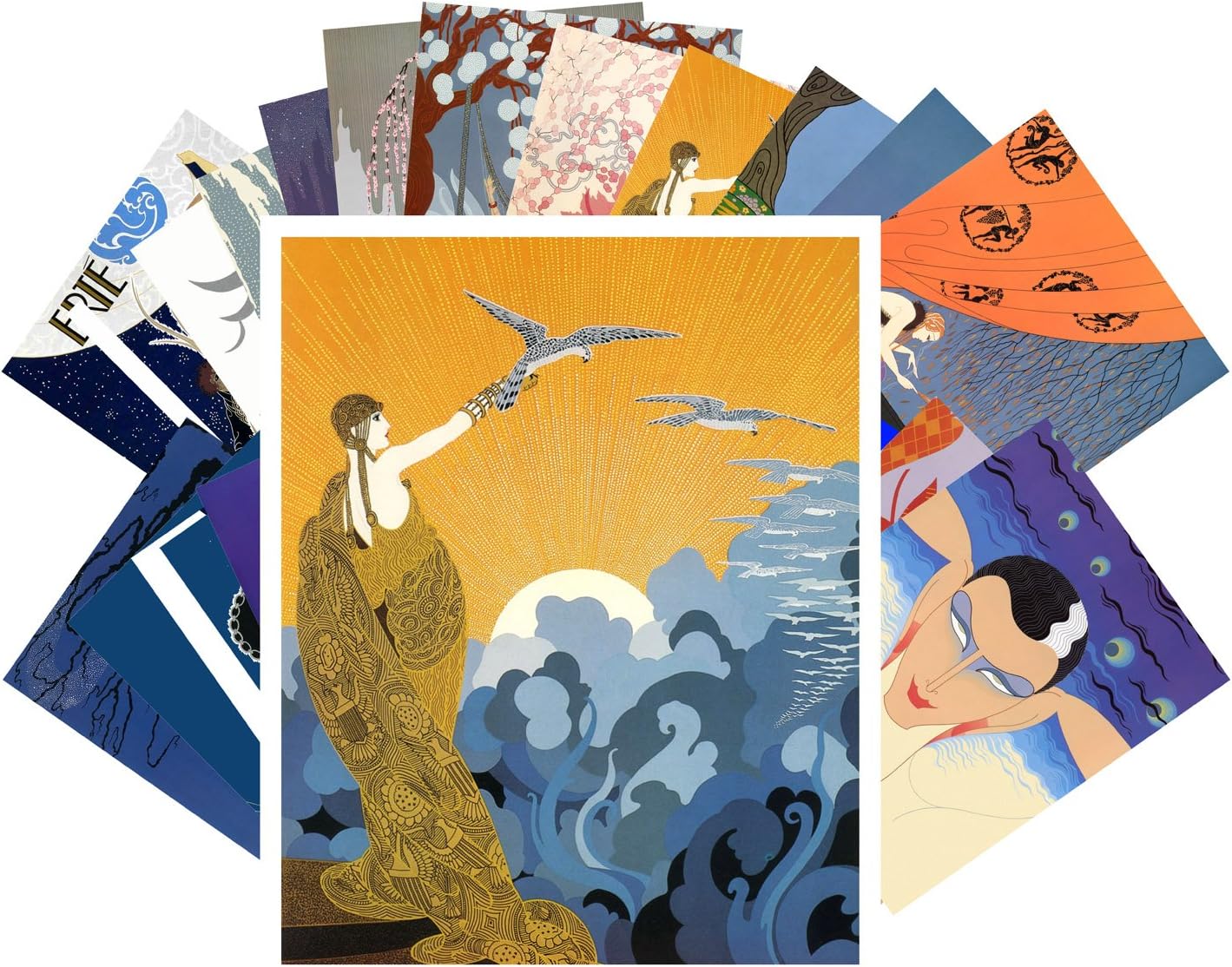 PIXILUV Vintage PostCards 24 pcs Erte Vintage Painting Art Deco
