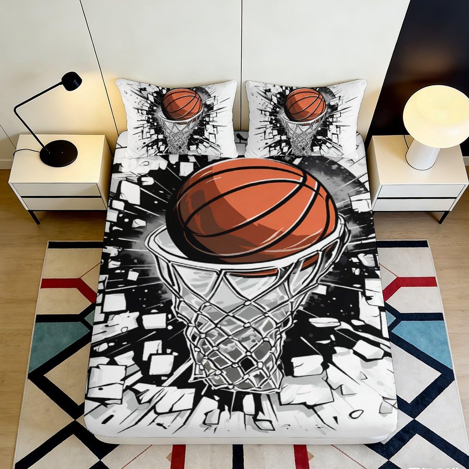 3D Printed Dog Design Fitted Sheet Microfiber Deep Pocket Elastic Hem Dog Mattress Fitted Cover Bedroom 200x200x25cm