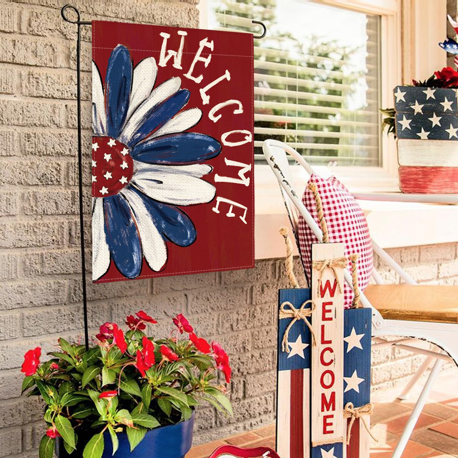 Patriotische Gartenflagge Mit Pferd – 30,5 X 45,7 Cm, Doppelseitig, Für 4. Juli & Sommer