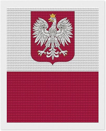 Kit de pintura de diamantes con bandera polaca águila y diamantes, accesorios para el hogar, adornos para decoración de pared para adultos, regalo