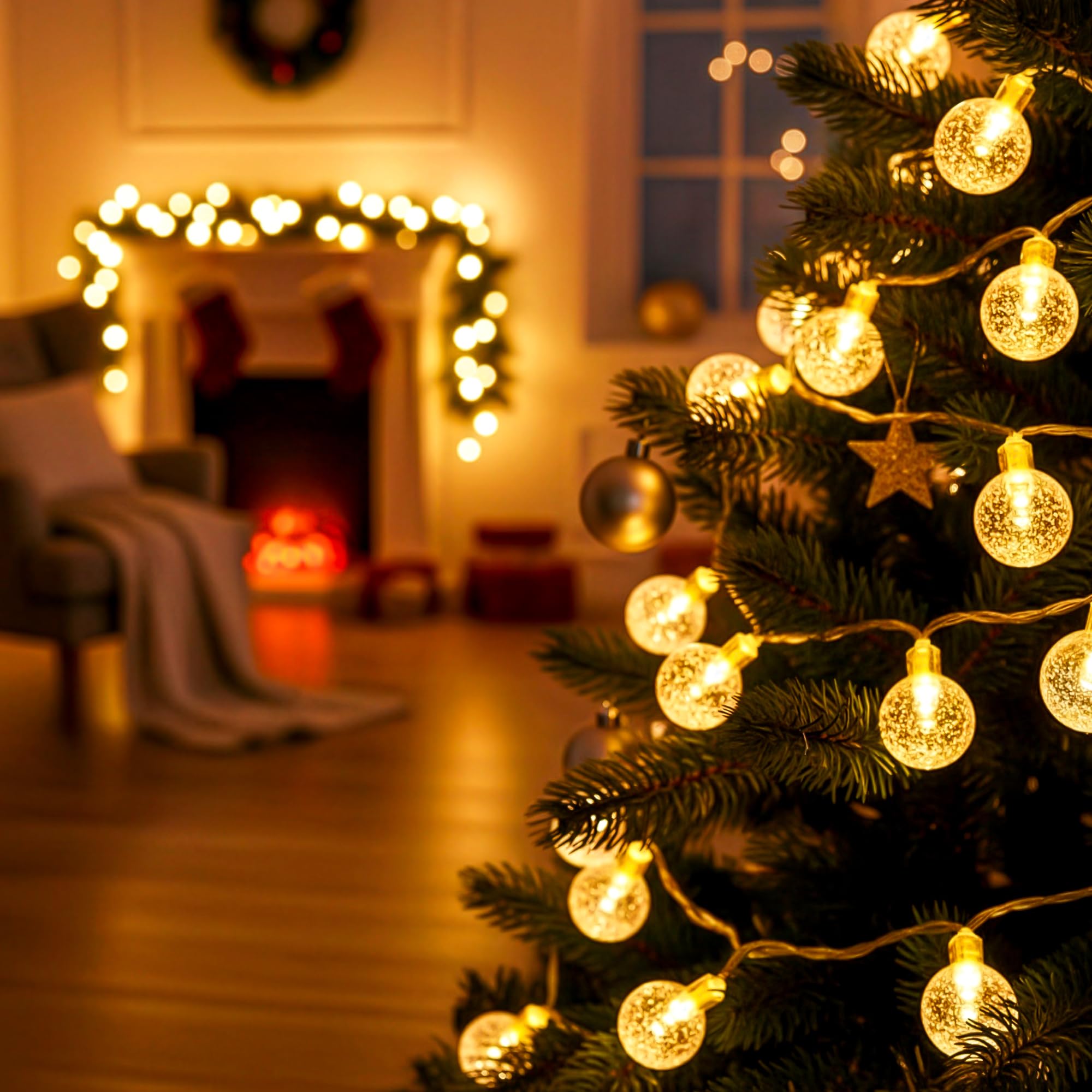 Party Propz Led Crystal Ball Lights for Decoration - 3.5metre, 14 LED Light for Home Decoration, Crystal Globe String Lights for Home Decorations, Festive Decor, Ganpati Bappa Decoration Lights. 2