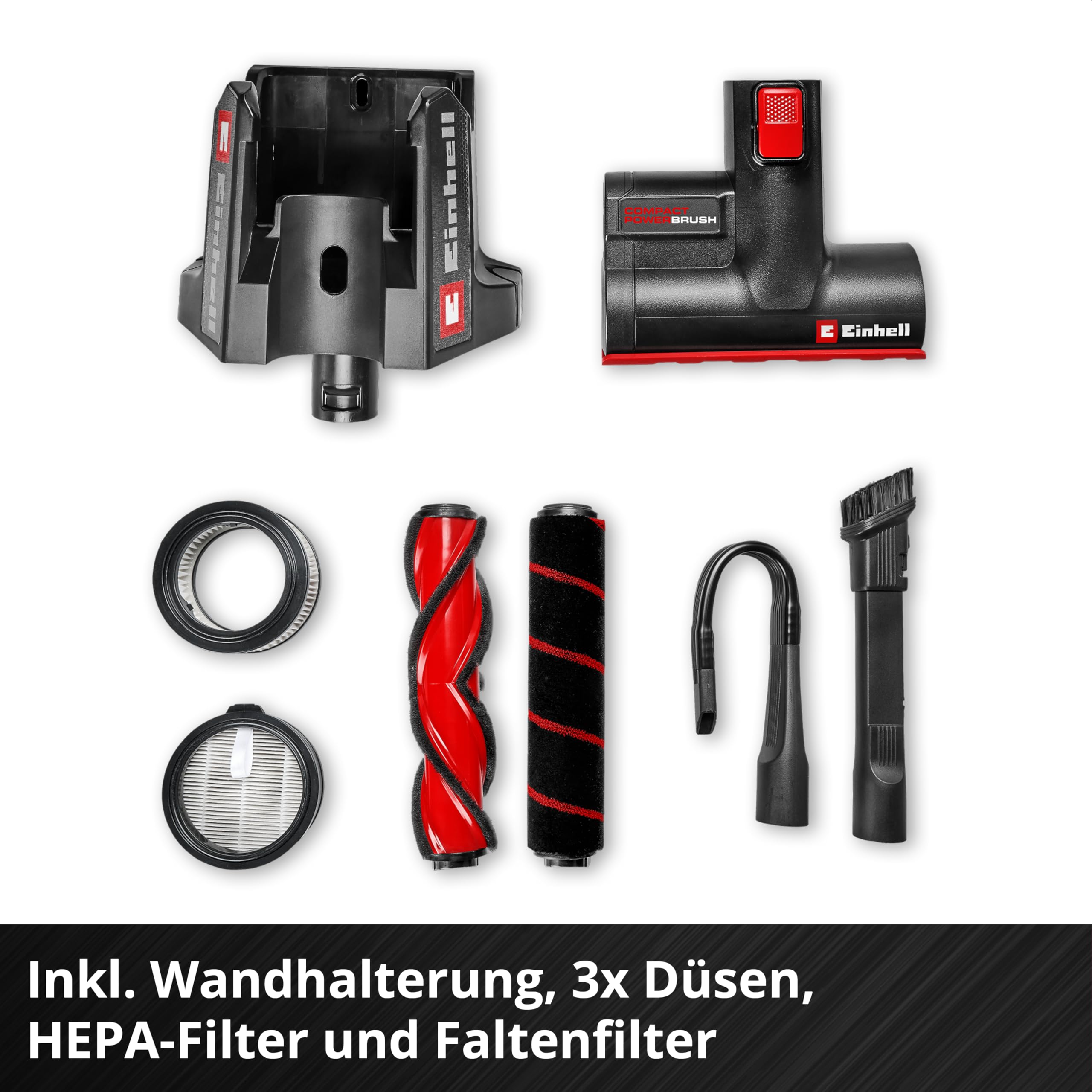Einhell Akku-Stielstaubsauger TE-SV 18/270 Li B PXC (18 V, Brushless, 270 mbar, beutellos, 3 Leistungsmodi, 3-Fach Filtersystem, inkl. Akku und Zubehör)