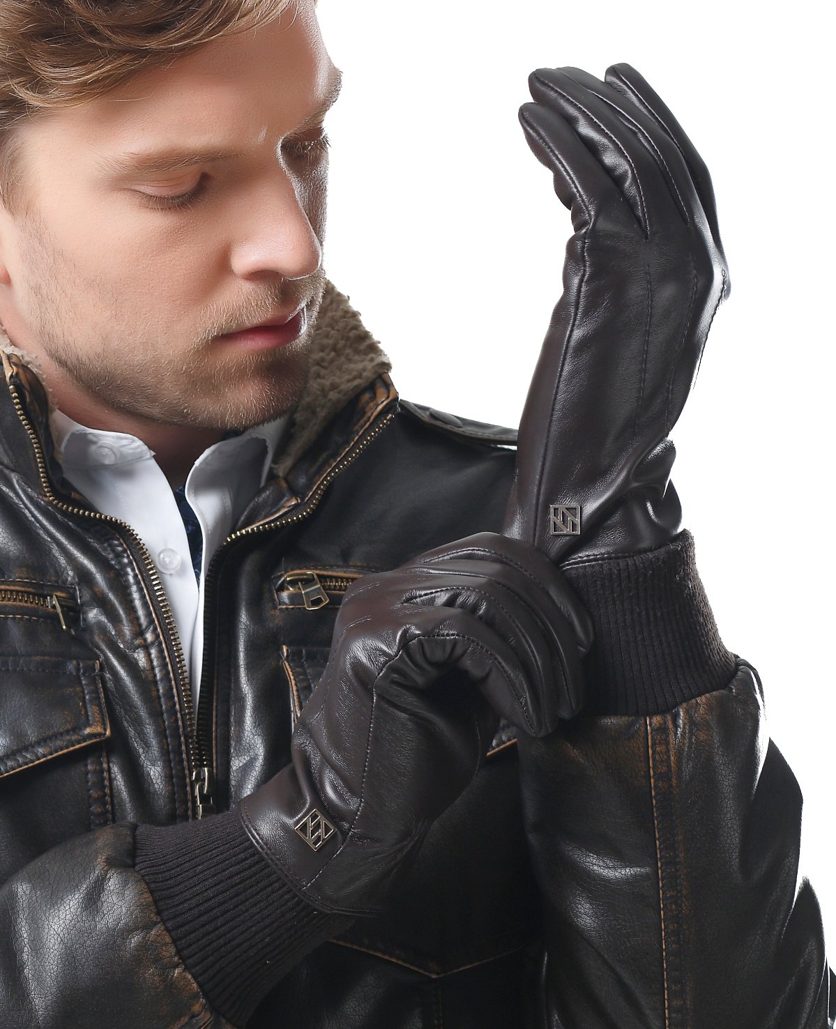 NappaNovum Men's Nappa Leather Gloves Classic Gloves Winter Warm Gloves