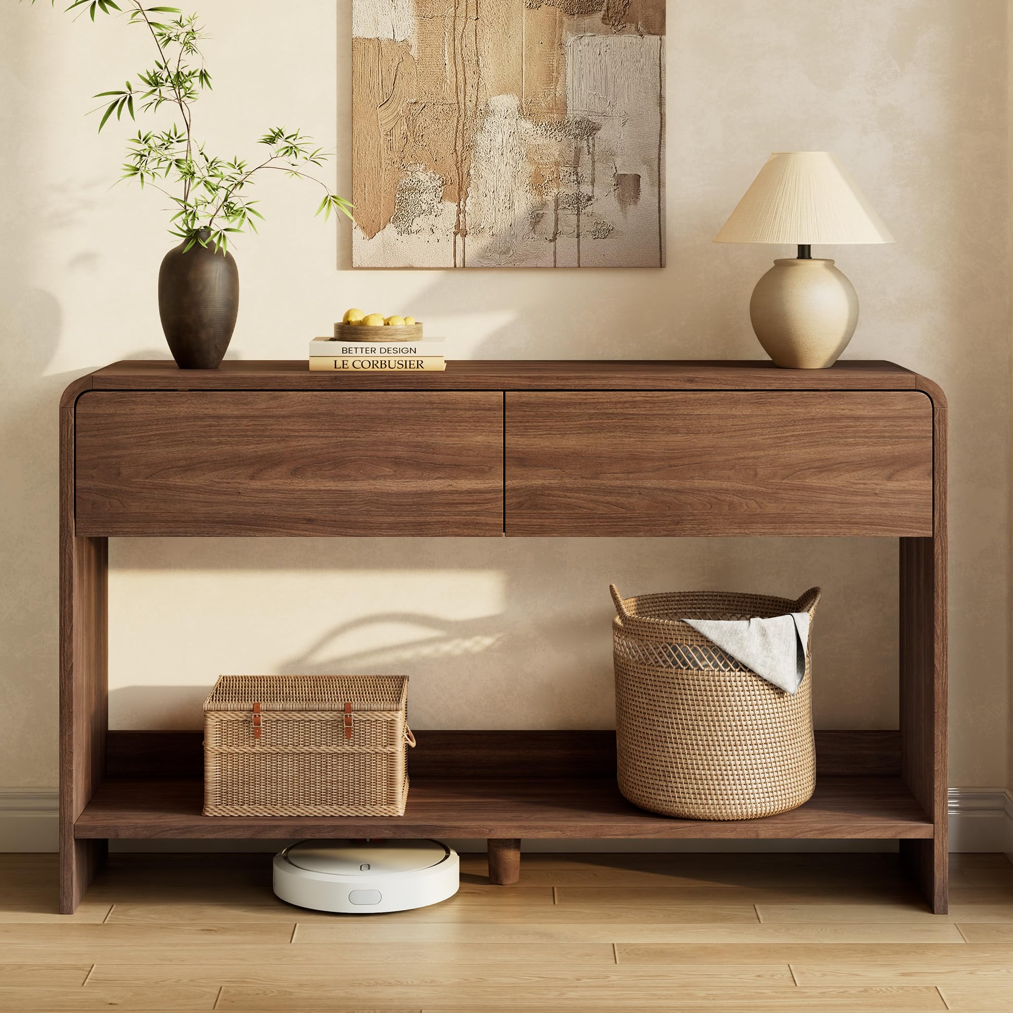 AMERLIFE 55" Modern Entryway Console Table with 2 Storage Drawers