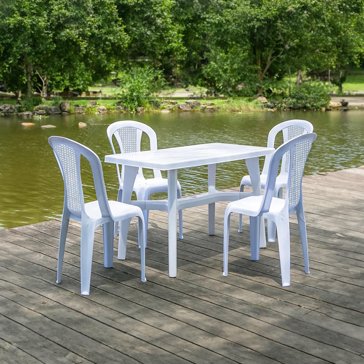 7H SEVEN HOUSE Pack 12 Sillas de Exterior Apilables sin Reposabrazos Napoli 49x42x88cm 7house