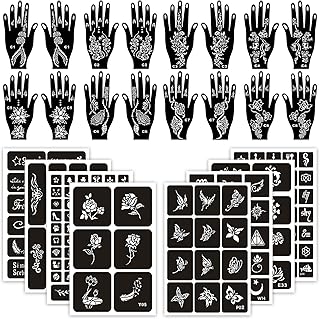Aresvns Fake Tattoo Stencils 24 Sheets for Women,Reusable Temporary Tattoo Templates for Girls,Body Art Temporary Tattoo Stencils