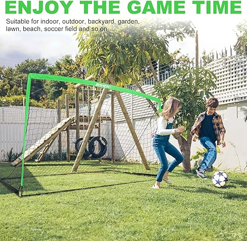 Miniatura 4 de BOHEN 11x5.5 FT9x5 FT6x4 FT Portable Metal Soccer Goal for Backyard with Carry Bag - Fun for Outdoor Indoor Training Games for Kids and Adult, Easy