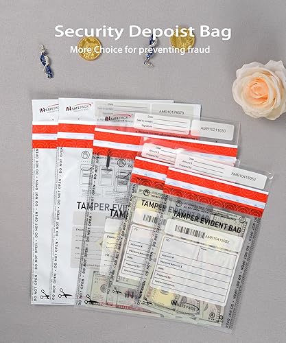 Miniatura 5 de 100 bolsas transparentes de depósito bancario de negocios de 6 x 9 pulgadas, bolsa de seguridad de alto nivel a prueba de manipulaciones de efectivo