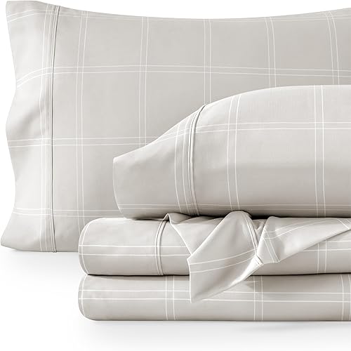Bare Home Juego de sábanas de microfibra ultrasuave de 1800 hilos, lujosas, doble cepillado, bolsillos profundos, ajuste fácil, juego de 4 piezas,