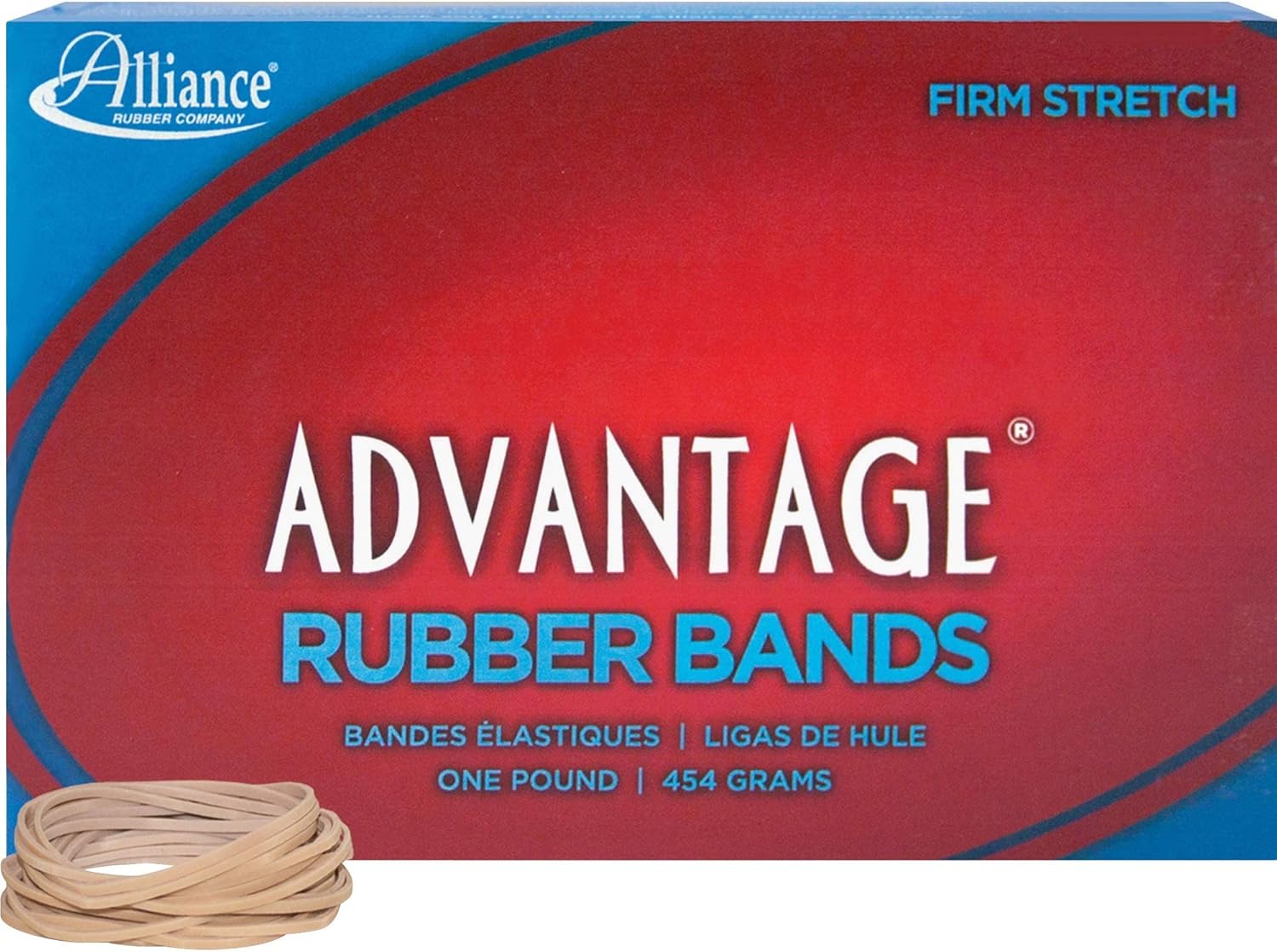 Alliance Rubber 26145 Advantage Rubber Bands Size #14, 1 lb Box Contains Approx. 2250 Bands (2″ x 1/16″, Natural Crepe),Beige