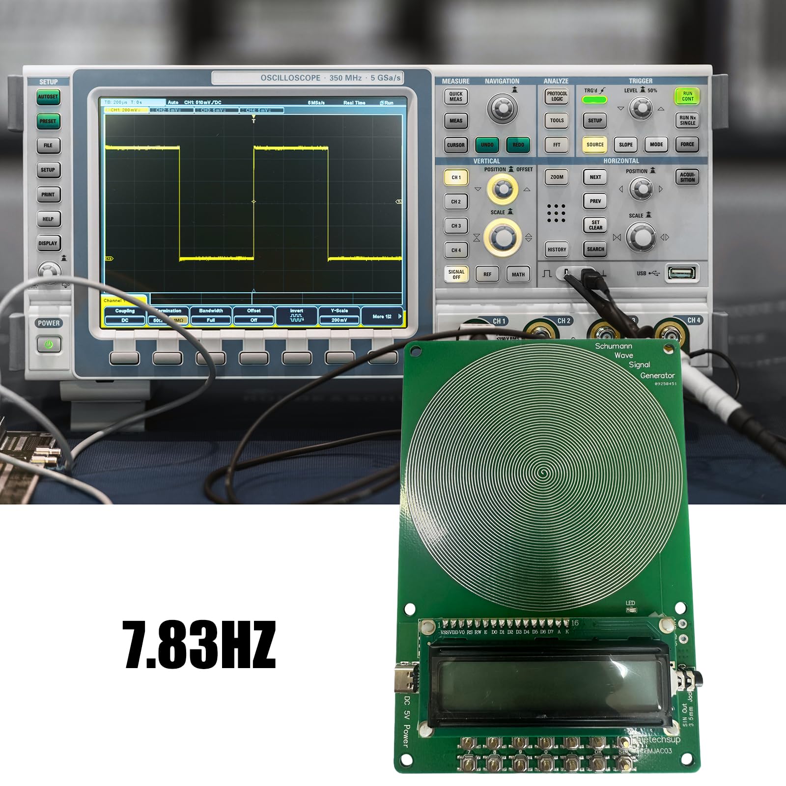 Nawwgy Adjustable Frequency Generator 7.83Hz Sine with Type C Power Interfaces 001Hz~100000Hz Ranges Schumann Wave Generator Pure sine Frequency Adjustable