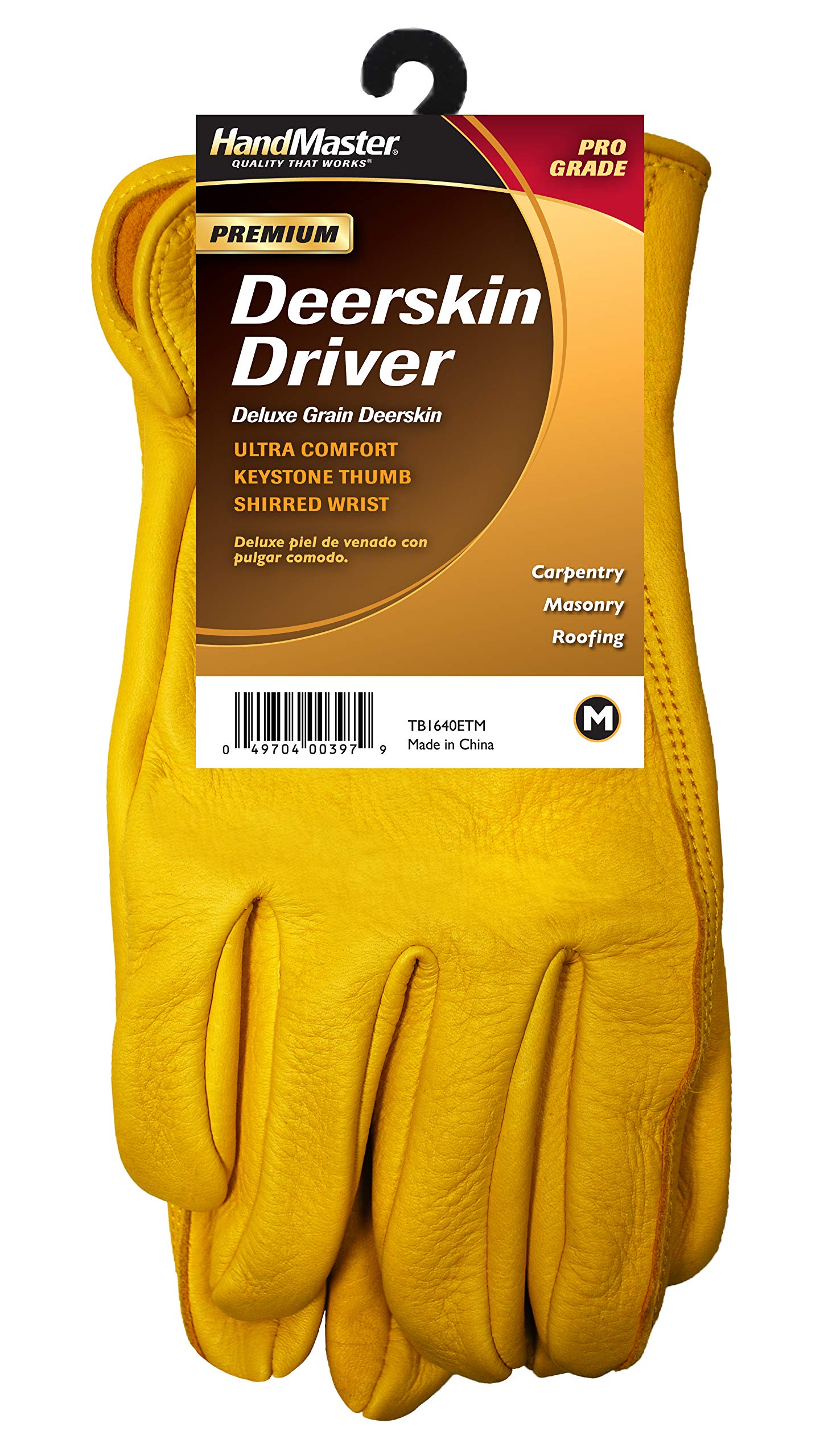 MAGID TB1640ET-L Men's Pro Grade Collection Premium Grain Deerskin Gloves, Large