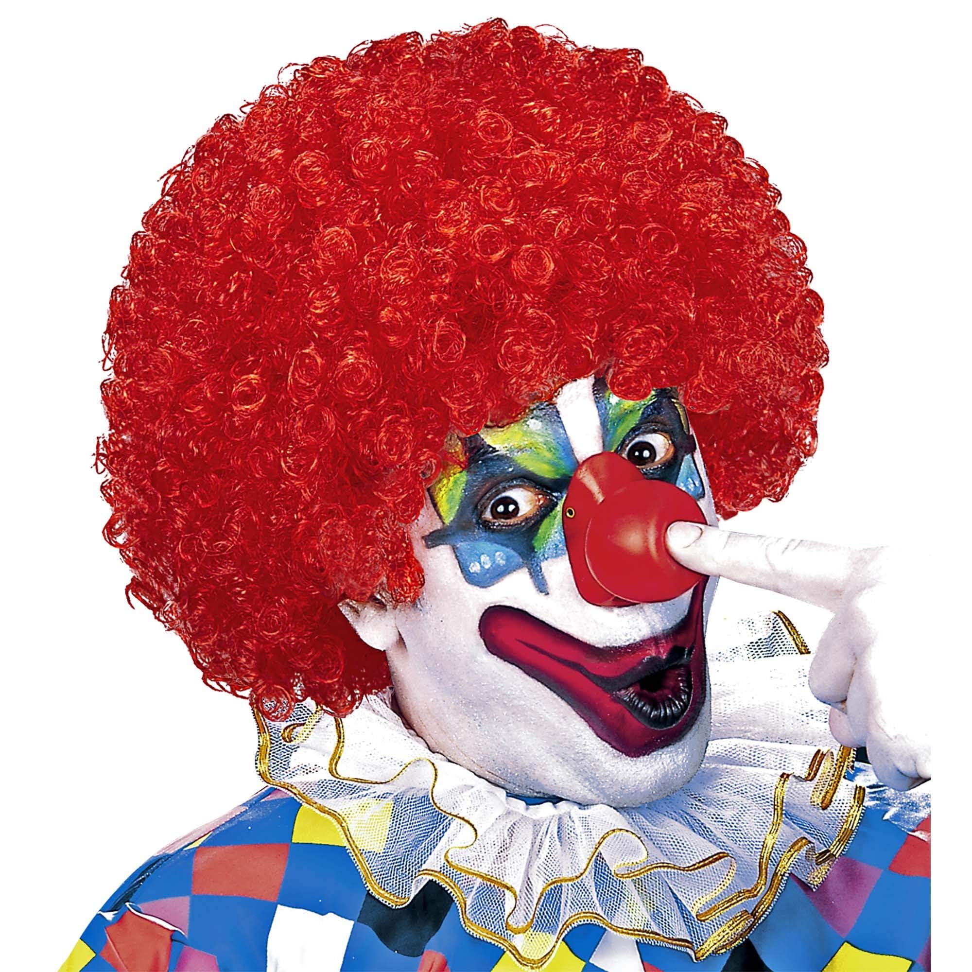 Widmann 60042 - Unisex Adult Clown Wig, Circus, Clown, Carnival, Theme Parties, One Size, Red Color